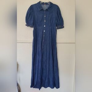 Free‎ People Debbie-Jean Shirtdress in a blue denim material